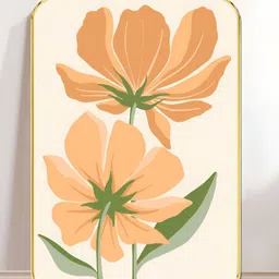 Myntra Elegant Homes White & Orange Wooden Floral and Botanical Wall Art-image-87
