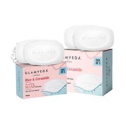 GLAMVEDA Set Of 5 Rice & Ceramide Skin Brightening Soap With Hyaluronic Acid - 150 g Each-16
