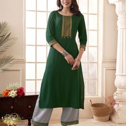 Anouk Women Printed Mirror Work Kurta-22