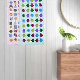 Myntra Elegant Homes Pink & Blue 2 Printed Cotton 420 GSM Bath Towel-picture-32