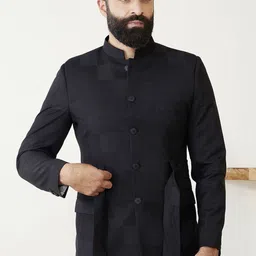 MR BUTTON Printed Long Sleeve Blazer With Belt-image-7
