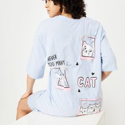 max Round Neck Printed Pure Cotton Nightdress-image-5