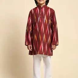 SKAVIJ Boys Abstract Printed Cotton Kurta with Pyjama-4