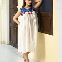 Rashmi Shree Creation Women Ethnic Motifs Fit & Flare Midi Dress-image-23