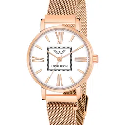 LOUIS DEVIN Women Brass Patterned Dial & Bracelet Style Straps Analogue Watch LD-RG182-WHT-image-16