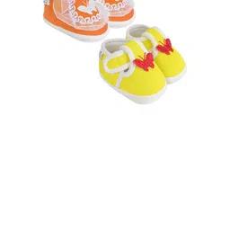 NESKA MODA 0 To 6 Months Combo Pack of 2 Pair Newborn Baby Girls Soft Cotton Cute Butterfly Booties-16
