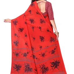 KANOODA Red Pure Georgette Sarees-picture-2