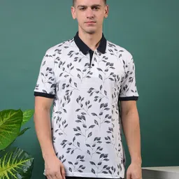 COBB Floral Printed Polo Collar Cotton T-shirt-picture-32