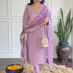 Siya Fashion Women Ethnic Motifs Embroidered Regular Kurta with Trousers & With Dupatta-53