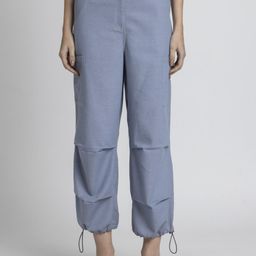 SHAYE Women Smart High-Rise Chambray Cargos Trousers-image-36