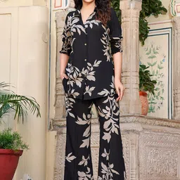 VIBE VISION Floral Printed Shirt With Trouser-17