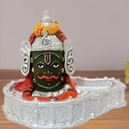 DARIDRA BHANJAN Silver-Toned Mahakal Shivling Religious Idol Showpiece-95