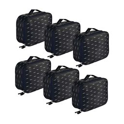 Aura Navy Blue 6 Pieces Printed Toiletry Pouch Makeup Organisers-4