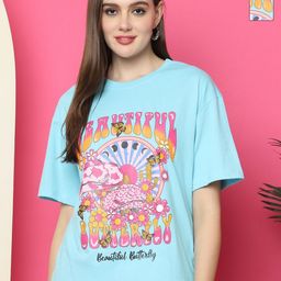Tromko Women Pack of 2 Graphic Printed Round Neck Cotton Oversized T-shirts-picture-42