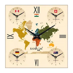 RANDOM Cream-Coloured & Green Printed Wall Clock image 3