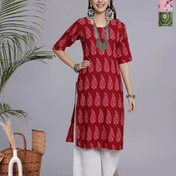 HERE&NOW Selection Of 3 Ethnic Motifs Printed Straight Kurtas-image-66