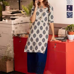 Anouk Rustic Women Pack of 4 Ethnic Motifs Printed Daily Straight Kurtas-image-73