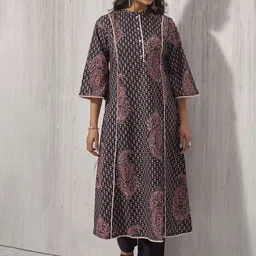 Anouk Ethnic Motifs Printed Gotta Patti Pure Cotton Straight Kurta-45
