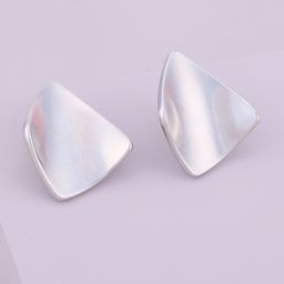 Kushal's Fashion Jewellery Rhodium-Plated Geometric Shaped Studs Earrings-image-75