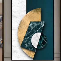 Myntra Elegant Homes Teal & White Geomatric Design Fine Canvas Wall Art-image-39