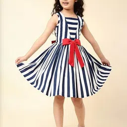 CHANDRIKA Girls Navy Blue Viscose Rayon Dresses-picture-33