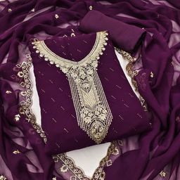 Panzora Embroidered Unstitched Dress Material-image-116