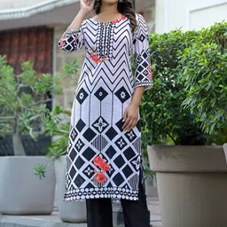 KSUT Women Printed Regular Kurta with Trousers & With Dupatta-5
