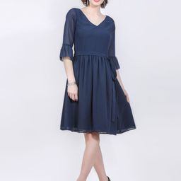 DELIS Georgette Fit & Flare Dress-image-30