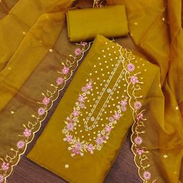 KIMISHA Embroidered Viscose Rayon Unstitched Dress Material-image-73
