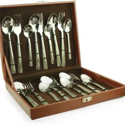 Montavo Lush - 6 Dinner Spoons,6 Dinner Forks and 6 Tea Spoons Stainless Steel Cutlery Set-image-49