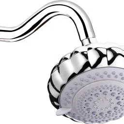 Fancy Stylish Overhead Shower Complete Set (6 Types Multi Flow) with 12'' Round Shower Arm Premium Quality (Chrome Finish) Fixed Mount-image-38