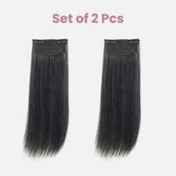 Violet: Straight Side Bang Clip Ins - 2 PCs (Dark Brown) Hair Extension-image-25