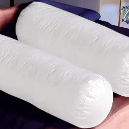Round Microfibre Solid Bolster Pack of 2-image-12