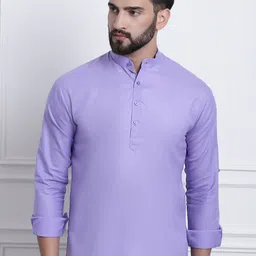 Anug by SOJANYA Men Lavender Kurta image 4