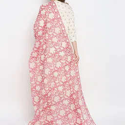 Dupatta Bazaar Pink & Cream-Coloured Printed Pure Cotton Block Print Dupatta image 3
