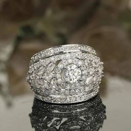 Big Crown AD Ring GE Alloy Silver Plated Ring-image-28