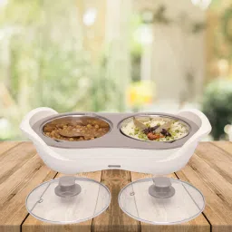 Jaypee Plus Electric Casserole Set Of 2 E. Warmer 1150 ml Ivory Cook and Serve Casserole Set image 2