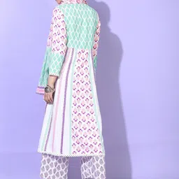 Vishudh Women Floral Viscose Rayon Kurta with Trouser with Dupatta image 5