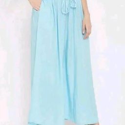 classi kaari Women Flared Light Blue Polycotton Trousers-picture-3