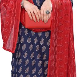 Unstitched Crepe Salwar Suit Material Printed, Self Design-image-52