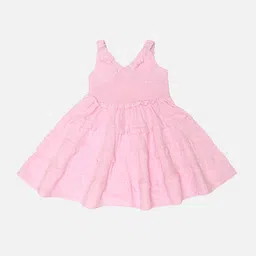 Bodycare Girls Smocked Detail Fit & Flare Tiered Dress-image-92