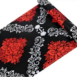 INDIAN ROYALS Red & Black Floral Printed Self-Adhesive & Durable Wall Sticker-image-7