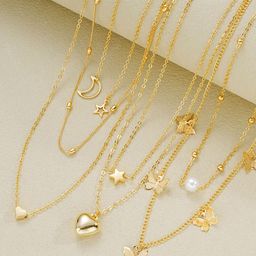 DIVASTRI Set Of 6 Gold-Plated Artificial Beaded Chain image 5