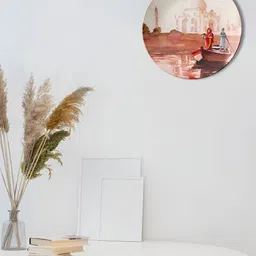 THE QUIRKY HOME White & Beige Printed Ceramic Wall Plate-image-50