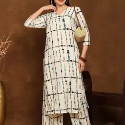 Moda Rapido Women Teal Viscose Rayon Kurta Sets-picture-18