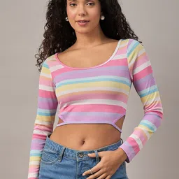 Mayra Women Striped Crop Top-picture-6