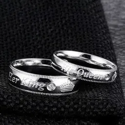 PASU FASHION Set Of 2 Silver Plated Crystals Stones Studded Adjustable Couple Finger Rings-picture-30