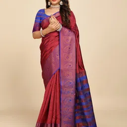 Indian Fashionista Ethnic Motifs Woven Design Zari Banarasi Saree-picture-19