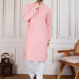 House of Pataudi Embroidered Cotton Straight Kurta-30