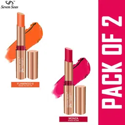 Seven Seas Set of 2 Matte With You Lipstick - Flamingo-II 53 & Monza 608-5